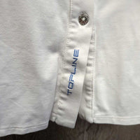 LS Show Shirt, Snap Collar *gc, clean, mnr stains, v.crinkled & bubbled collar, faded tag, missing bling, peeled logo, older
