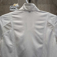 LS Sun Show Shirt, 1/4 Snap Up, mesh sleeves *fair, snags, dingy, v.stained pits, runs, seam puckers
