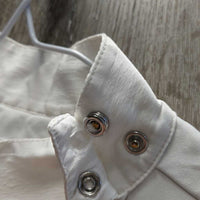 SS Show Shirt, wrap around snap collar *gc, v.crinkled & puckered collar & cuffs, older, seam puckers, faded tag

