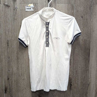SS Show Shirt, 1/4 Button Up *vgc, clean, puckers, crinkled collar, mnr unstitched seam
