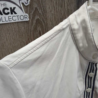 SS Show Shirt, 1/4 Button Up *vgc, clean, puckers, crinkled collar, mnr unstitched seam
