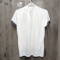 SS Show Shirt, 1/4 Button Up *vgc, clean, puckers, crinkled collar, mnr unstitched seam
