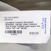 Euroseat Breeches *vgc/gc, clean, stained seat & legs, v.pulled seat seam, mnr stains
