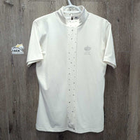 SS Show Shirt, Back Button Collar, Bling *vgc, older?
