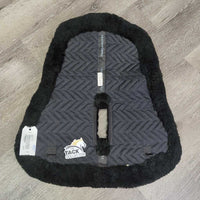 Wither Relief Quilt Sheepskin Half Pad, Rolled Edge *vgc, cut tabs, clean, mnr faded, hair, rubs & pills, older?
