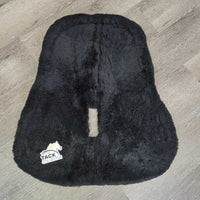 Wither Relief Quilt Sheepskin Half Pad, Rolled Edge *vgc, cut tabs, clean, mnr faded, hair, rubs & pills, older?
