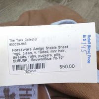 Stable Sheet *vgc, clean, v. faded, mnr hair, threads, rubs, puckers, pills, SHRUNK
