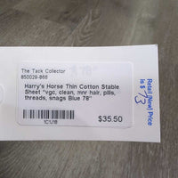Thin Cotton Stable Sheet *vgc, clean, mnr hair, pills, threads, snags
