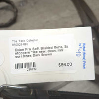 Soft Braided Reins, 2x stoppers *like new, clean, mnr scratches
