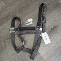 Padded Nylon Halter, adj, snap, glitter *gc, dirt, residue, rubs, shedding, mnr hair, stains
