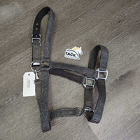 Padded Nylon Halter, adj, snap, glitter *gc, dirt, residue, rubs, shedding, mnr hair, stains
