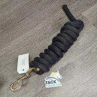 Stiff Nylon Lead Rope *gc, stiff, mnr hair, faded, snags, frays, rust
