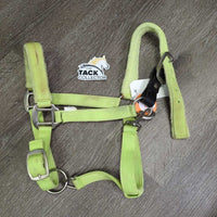 Fleece Padded Nylon Breakaway Halter, adj, snap *gc, clean, faded, stains, pilly, mnr hair, rust, rubs
