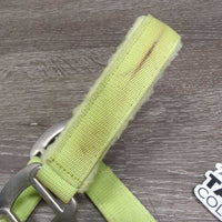 Fleece Padded Nylon Breakaway Halter, adj, snap *gc, clean, faded, stains, pilly, mnr hair, rust, rubs
