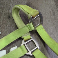Fleece Padded Nylon Breakaway Halter, adj, snap *gc, clean, faded, stains, pilly, mnr hair, rust, rubs
