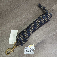Stiff Nylon Lead Rope *gc/fair, mnr hair, snags, frays, rust, pulled end, loose snap
