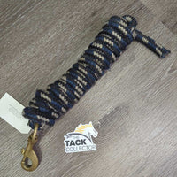 Stiff Nylon Lead Rope *gc/fair, mnr hair, snags, frays, rust, pulled end, loose snap
