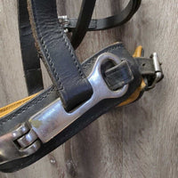 Hvy Wide Leather Nutcracker Lungeing Cavesson *vgc/xc, clean, stains, mnr dirt
