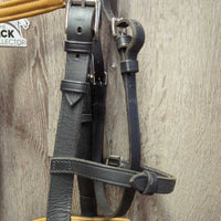 Hvy Wide Leather Nutcracker Lungeing Cavesson *vgc/xc, clean, stains, mnr dirt
