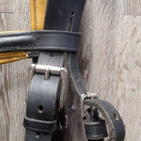 Hvy Wide Leather Nutcracker Lungeing Cavesson *vgc/xc, clean, stains, mnr dirt

