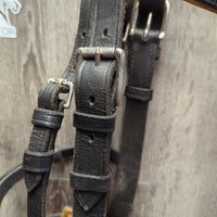 Hvy Wide Leather Nutcracker Lungeing Cavesson *vgc/xc, clean, stains, mnr dirt
