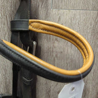 Hvy Wide Leather Nutcracker Lungeing Cavesson *vgc/xc, clean, stains, mnr dirt
