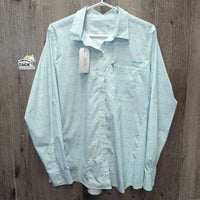 LS Button Up Shirt, Mesh Lining, Roll Up Sleeves *xc, clean, mnr seam puckers
