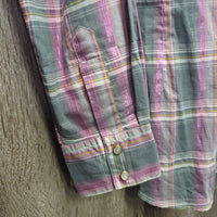 LS Western Shirt, Snaps *vgc/xc, seam puckers
