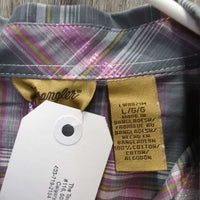 LS Western Shirt, Snaps *vgc/xc, seam puckers
