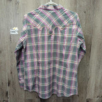 LS Western Shirt, Snaps *vgc/xc, seam puckers
