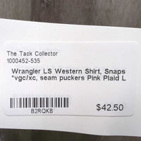 LS Western Shirt, Snaps *vgc/xc, seam puckers
