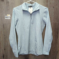 LS Sun Shirt, 1/4 Zip, Mesh Sleeves *gc/vgc, mnr snags, pit stains, elastic threads
