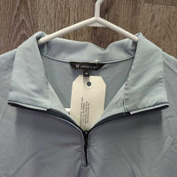 LS Sun Shirt, 1/4 Zip, Mesh Sleeves *gc/vgc, mnr snags, pit stains, elastic threads
