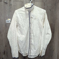 LS Light Show Shirt, attached Button Collar *gc, older, threads, rubs, pills
