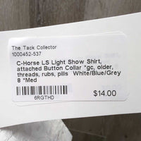 LS Light Show Shirt, attached Button Collar *gc, older, threads, rubs, pills
