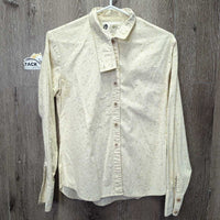 LS Light Show Shirt, attached Button Collar *gc/fair, older, v.puckered sesams & collar
