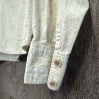 LS Light Show Shirt, attached Button Collar *gc/fair, older, v.puckered sesams & collar
