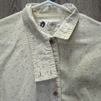 LS Light Show Shirt, attached Button Collar *gc/fair, older, v.puckered sesams & collar
