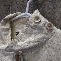 LS Light Show Shirt, attached Button Collar *gc/fair, older, v.puckered sesams & collar
