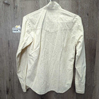 LS Light Show Shirt, attached Button Collar *gc/fair, older, v.puckered sesams & collar
