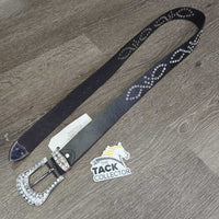 Bling Light Leather Belt & Buckle *xc/vgc, mnr dents & stains
