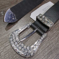 Bling Light Leather Belt & Buckle *xc/vgc, mnr dents & stains
