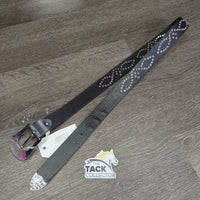 Bling Light Leather Belt & Buckle *xc/vgc, mnr dents & stains
