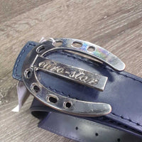 "Seamless" Leather Belt, buckle, post *like new, mnr dust, scuffs
