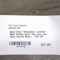 "Seamless" Leather Belt, buckle, post *like new, mnr dust, scuffs
