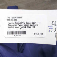 Euro Seat Breeches *vgc, seam puckers, curled inner waist
