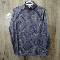 LS Sun Shirt, 1/4 Zip Up *xc/vgc, clean, mnr seam puckers
