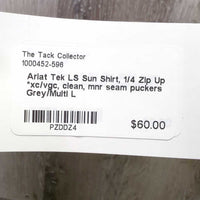 LS Sun Shirt, 1/4 Zip Up *xc/vgc, clean, mnr seam puckers
