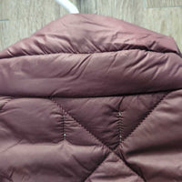 Puffy Vest, zip *gc, collar stains, mnr clumpy fill
