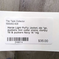 Light Puffy Jacket, zip *gc, puckers, mnr collar stains, clumpy fill & puckers
